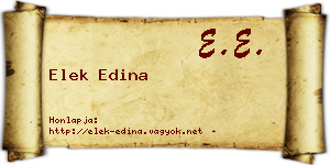 Elek Edina névjegykártya